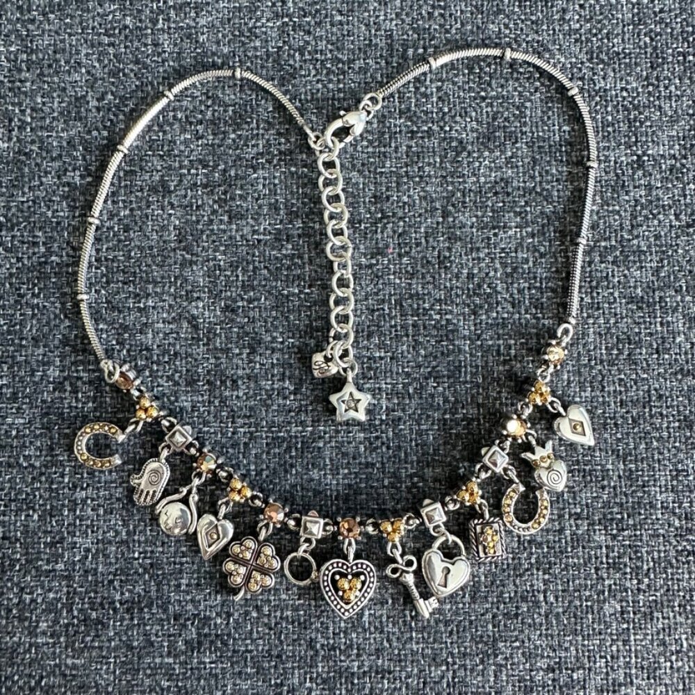 Brighton Reversible Gold & Black Lucky Charm necklace